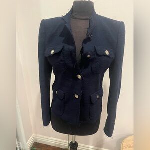 Zara Navy Blazer with Silver Accents